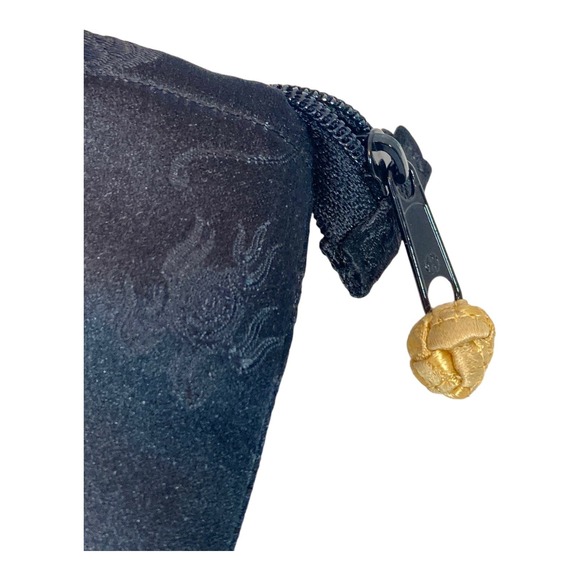 Vintage Silk Hand Bag, Shanghai Trio, Black & Gold Brocade - Pristine - Picture 5 of 7